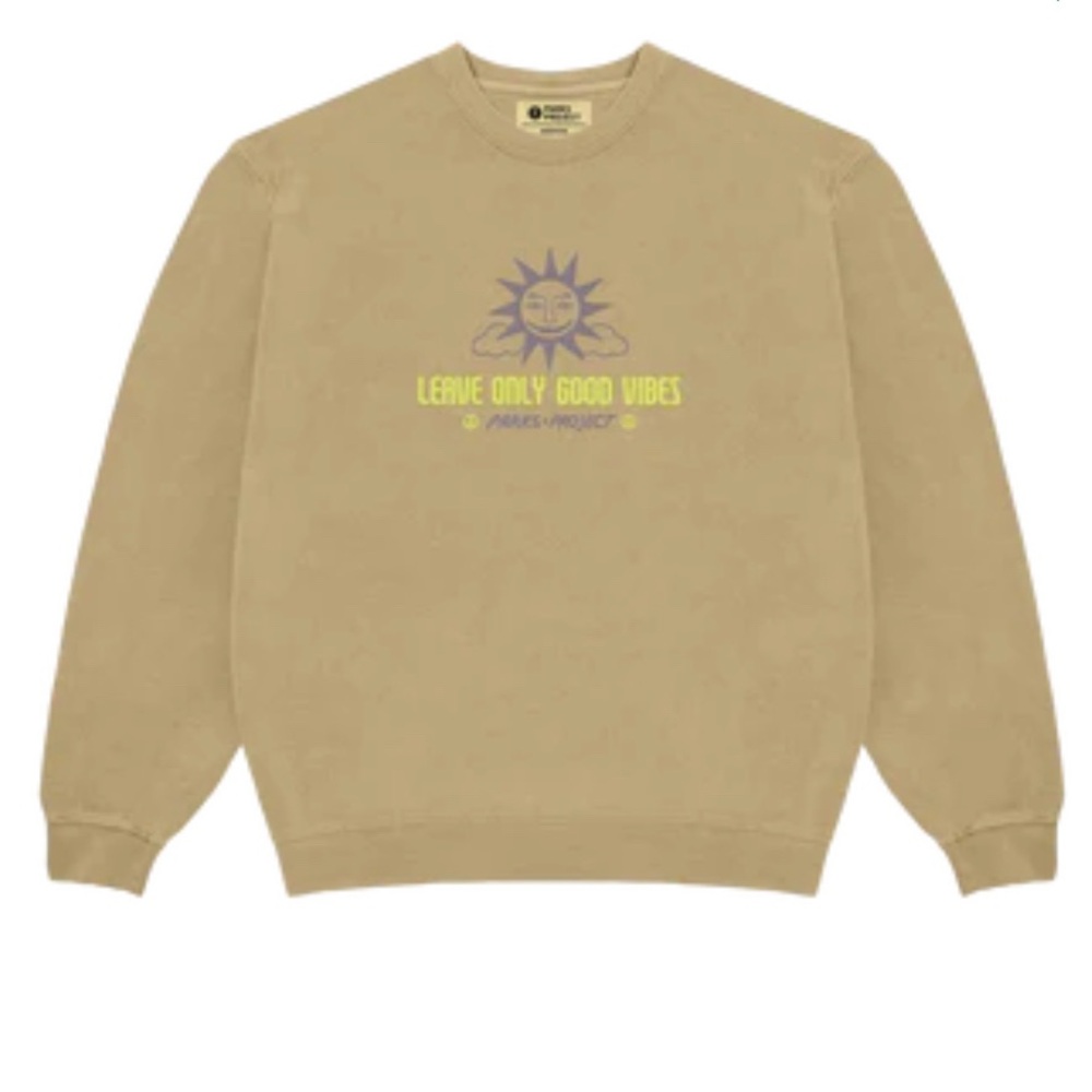 Parks Project Beige Crewneck Sweater with Sun Design